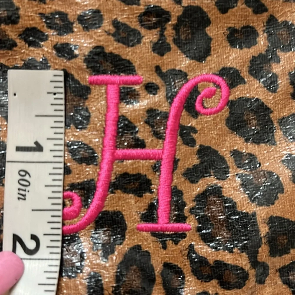 Cheetah leopard print H monogram credit card holder coin wallet bag